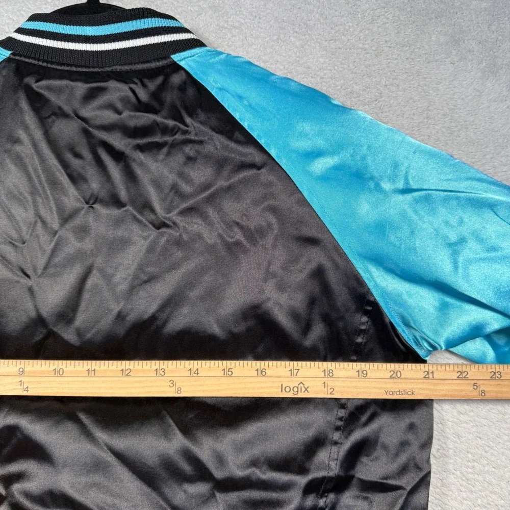 Vintage Y2K Southpole New York Satin Bomber Jacket Teal Black‎ Quilted Women's L